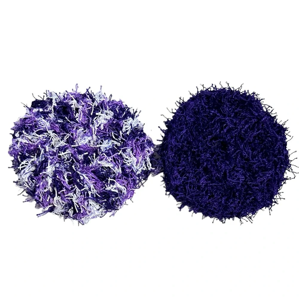 HAND CRAFTED Purple Crochet Polyester Reusable Kitchen Or Bath Scrubbing Pads
